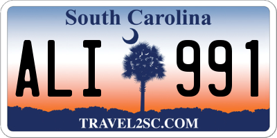SC license plate ALI991
