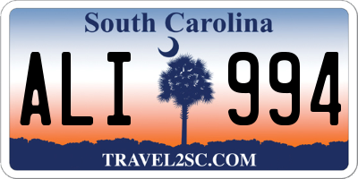 SC license plate ALI994