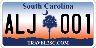 SC license plate ALJ001