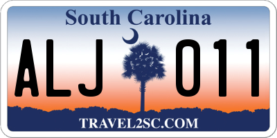 SC license plate ALJ011
