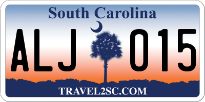 SC license plate ALJ015