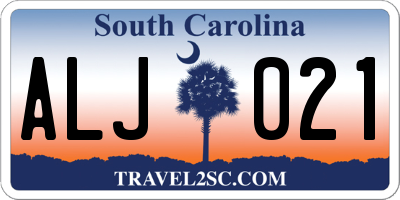 SC license plate ALJ021