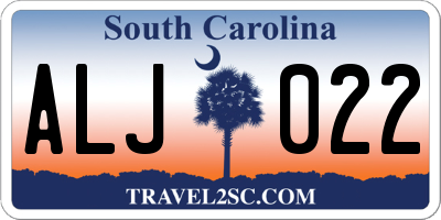 SC license plate ALJ022