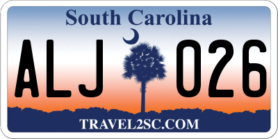 SC license plate ALJ026
