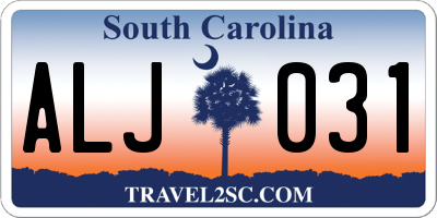 SC license plate ALJ031