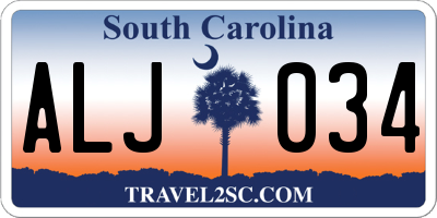 SC license plate ALJ034