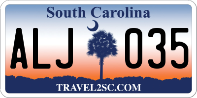 SC license plate ALJ035