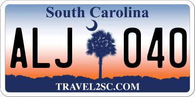SC license plate ALJ040