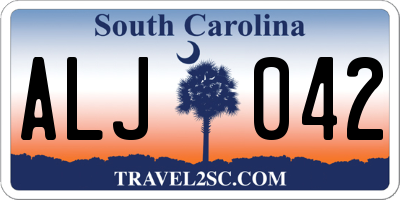 SC license plate ALJ042