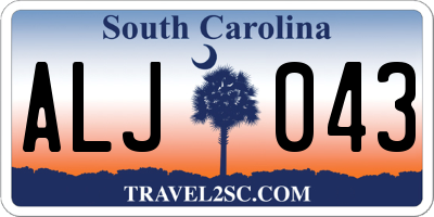 SC license plate ALJ043