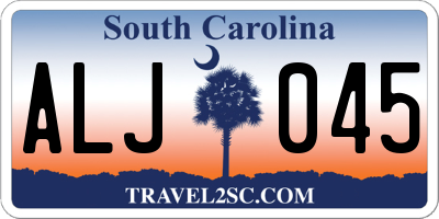 SC license plate ALJ045