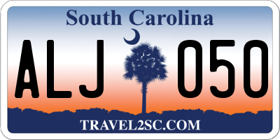 SC license plate ALJ050