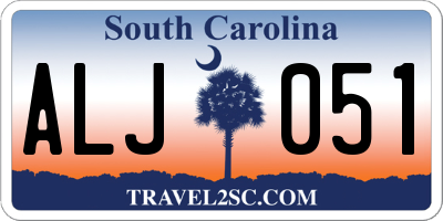 SC license plate ALJ051