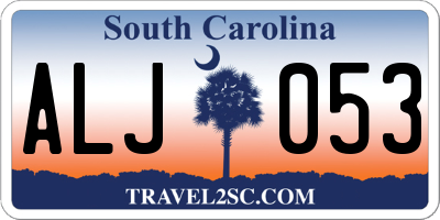 SC license plate ALJ053