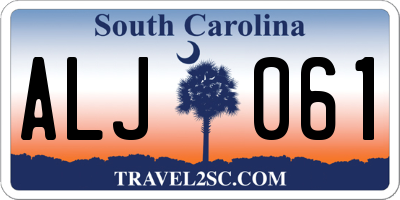 SC license plate ALJ061
