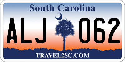 SC license plate ALJ062