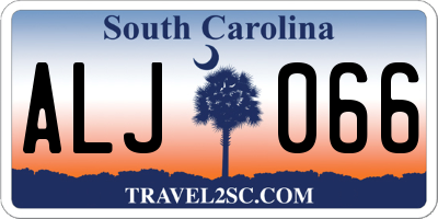 SC license plate ALJ066