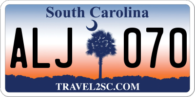 SC license plate ALJ070