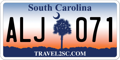 SC license plate ALJ071