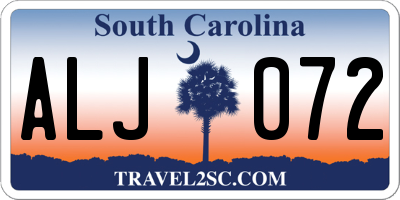 SC license plate ALJ072