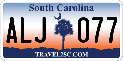 SC license plate ALJ077