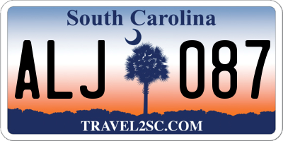SC license plate ALJ087