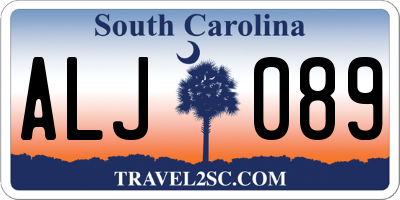 SC license plate ALJ089