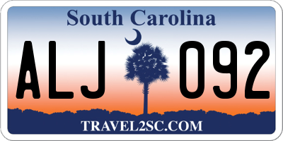 SC license plate ALJ092