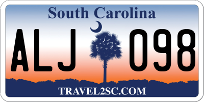 SC license plate ALJ098