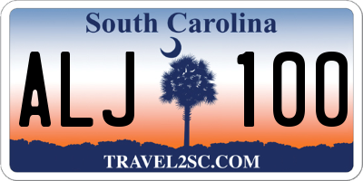 SC license plate ALJ100