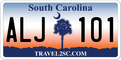 SC license plate ALJ101