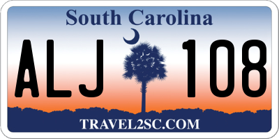 SC license plate ALJ108