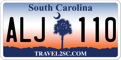 SC license plate ALJ110