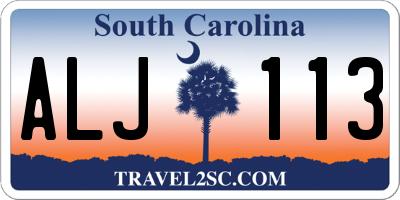 SC license plate ALJ113