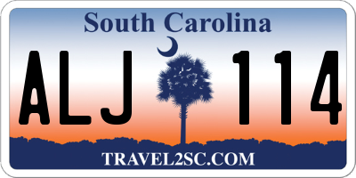 SC license plate ALJ114