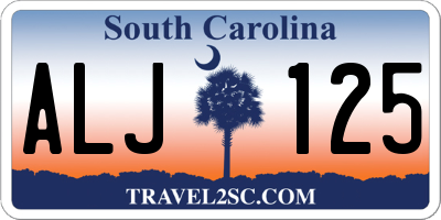 SC license plate ALJ125