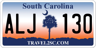 SC license plate ALJ130