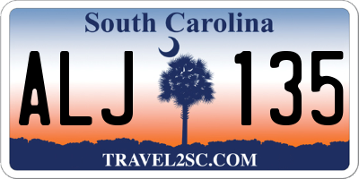 SC license plate ALJ135
