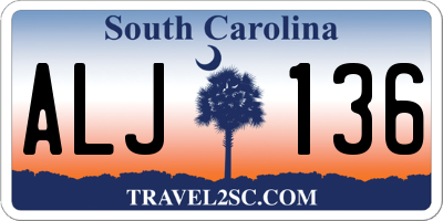 SC license plate ALJ136