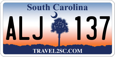 SC license plate ALJ137