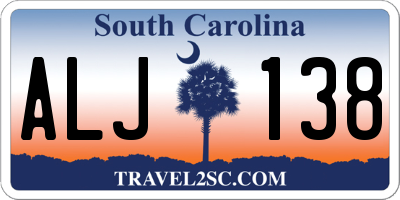 SC license plate ALJ138