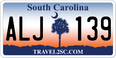 SC license plate ALJ139