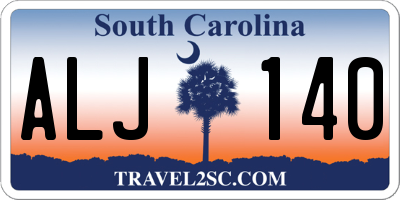 SC license plate ALJ140