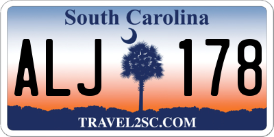 SC license plate ALJ178