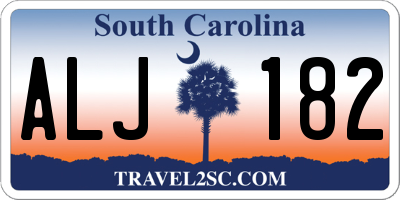 SC license plate ALJ182