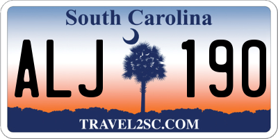 SC license plate ALJ190
