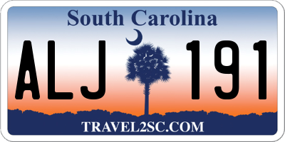 SC license plate ALJ191