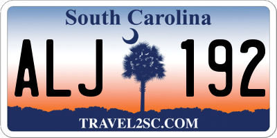 SC license plate ALJ192