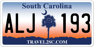 SC license plate ALJ193