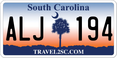 SC license plate ALJ194